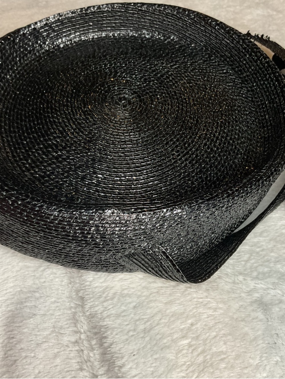Vintage Rochelle Originals Black Straw Boater Hat | Classic Elegant Bow - Picture 4 of 6